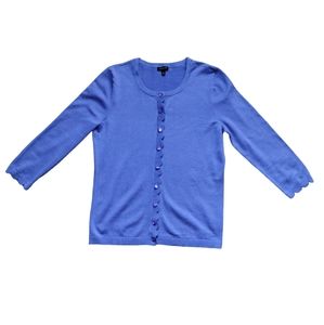 Talbot's Women's Canary Blue 3/4 Sleeve Button Down Cardigan
